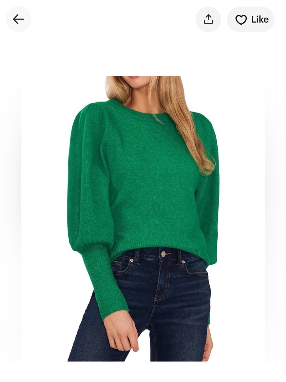 CeCe Emerald Crewneck Knit Sweater